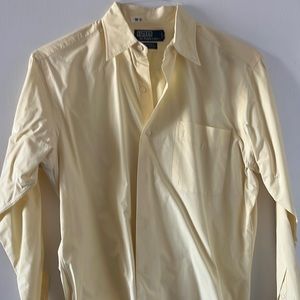 Classic men’s yellow polo dress shirt size 15 32/33